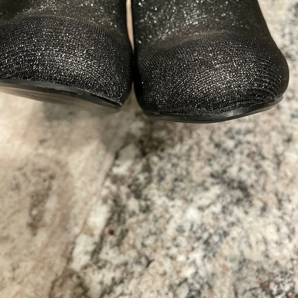 Black glitter Steve Madden stretch booties sz 7m. - Picture 5 of 7